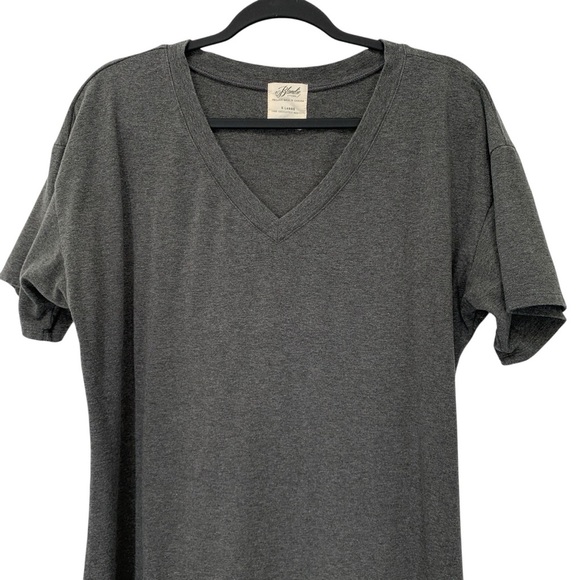 Blondie Apparel T-Shirt Dress Womens XL Grey Bamboo Cotton V-Neck Short Sleeve - Picture 3 of 8